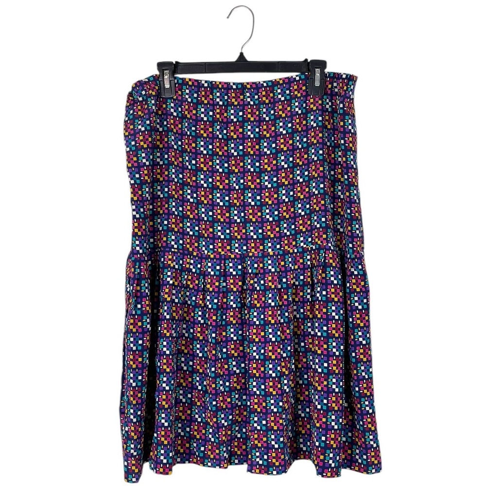 Vintage Y2K Retro Leslie Fay Women's Size 12 Skirt Geometric Abstract Colorful